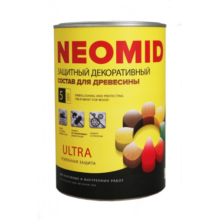 Защитный декоративный состав NEOMID Bio Color Ultra, махагон, 0,9 л