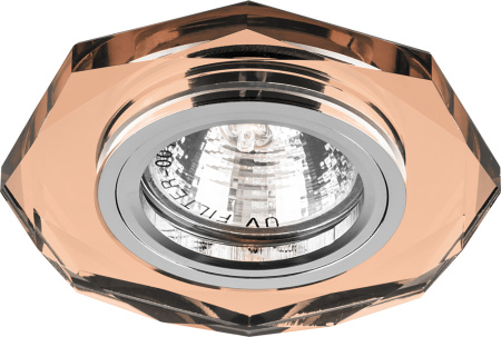 Светильник встраиваемый галоген 8020-2/(CD3003) Feron коричневый-золото,стекло/MR-16/ G5.3/			