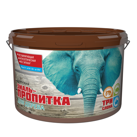 Эмаль-пропитка синяя 10 кг Три слона